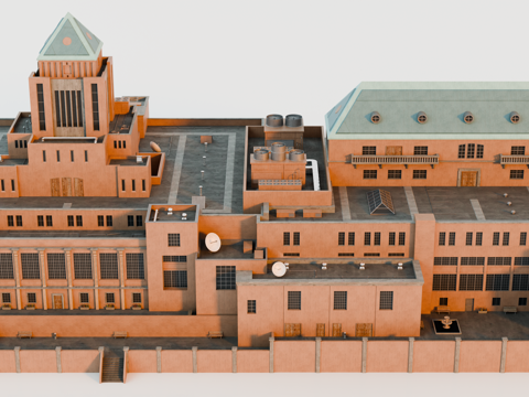 城市建筑 洛杉矶建筑 商业建筑 办公楼 多层办公楼配楼su模型