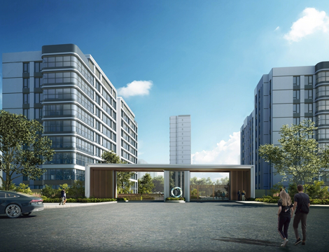 现代小区建筑  高层住宅 小区建筑鸟瞰su模型