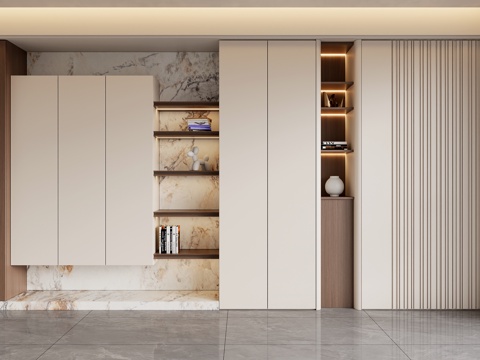 现代玄关装饰柜  书柜  装饰柜su模型