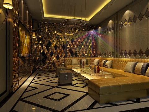  现代KTV包厢 KTV包厢 KTV包间 KTV3d模型 