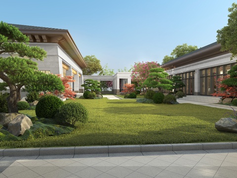  庭院景观3d模型 