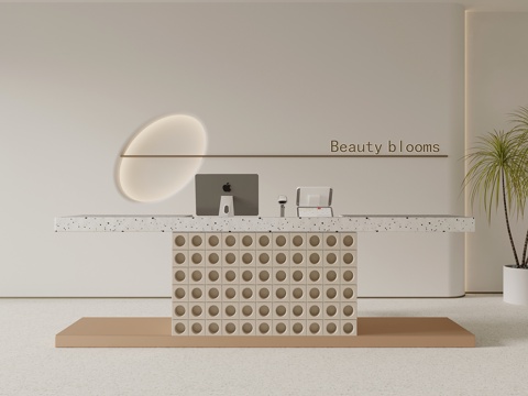 现代前台 服务台 接待台su模型