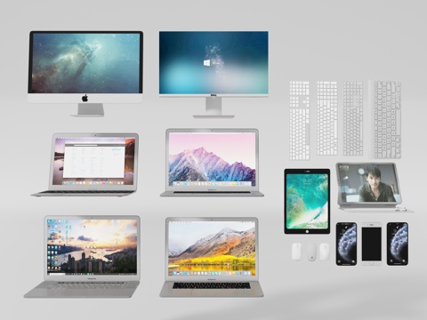  电脑 平板 键盘 手机3d模型 