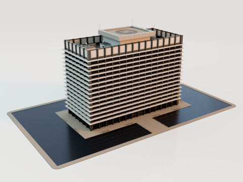 高楼大厦CBD 城市高楼 洛杉矶建筑 写字楼 城市高层建筑su模型