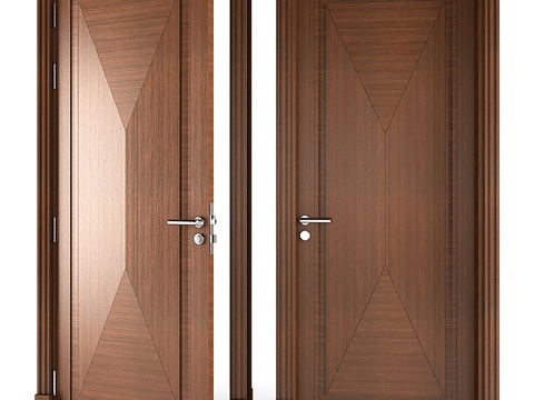 现代单开门  实木门  卧室门  门su模型