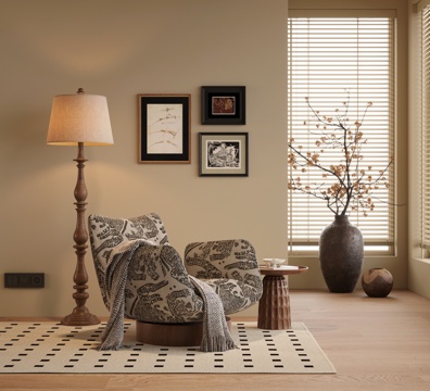 中古风休闲椅su模型