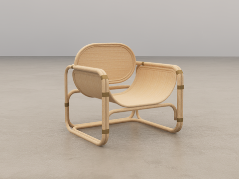 藤编休闲椅su模型