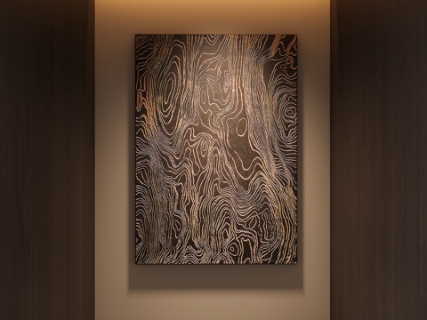 现代中古装饰画su模型