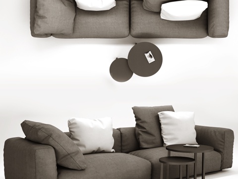 现代沙发 沙发茶几  布艺休闲沙发su模型