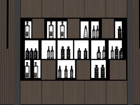 现代意式酒柜su模型