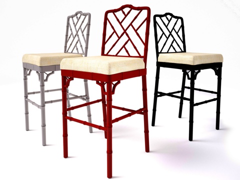 现代吧椅  木吧椅 酒吧餐厅吧椅  吧台椅su模型