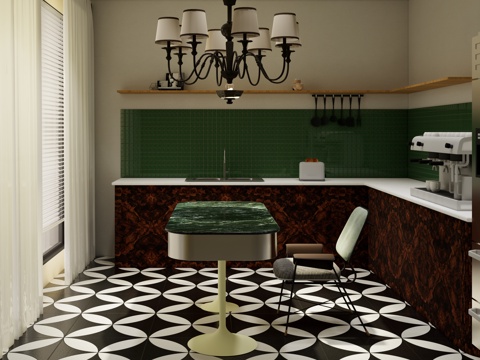 中古厨房su模型