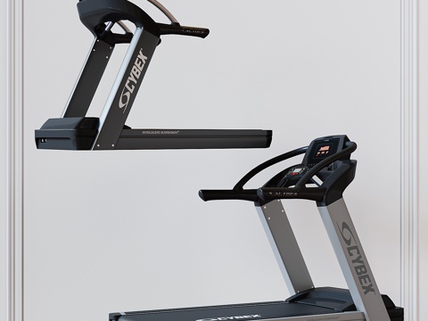 现代跑步机 运动器材 体育设备su模型