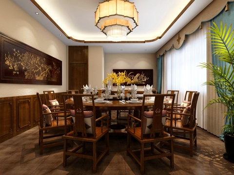  中式包间3d模型3d模型 