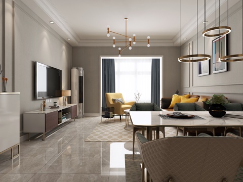  北欧现代客餐厅 北欧客餐厅 现代北欧客餐厅 现代客厅 北3d模型 