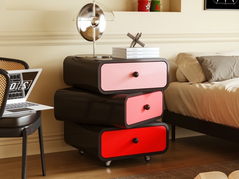 床头柜 边柜 旋转柜3d模型