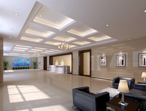  现代公共空间大厅13d模型 