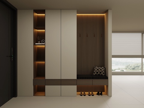 现代意式入户鞋柜 玄关鞋柜su模型