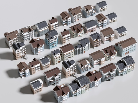 建筑住宅 自建房 农村住宅 自建别墅  农村自建房su模型