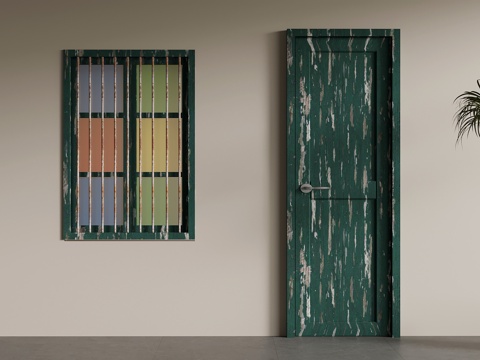 现代复古门 窗户su模型