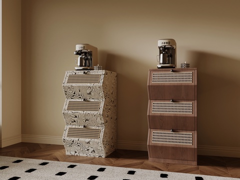 现代中古风边柜 餐边柜su模型