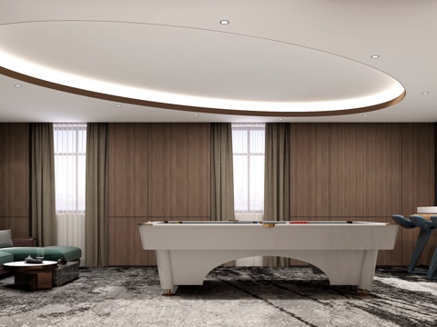  台球室3d模型 