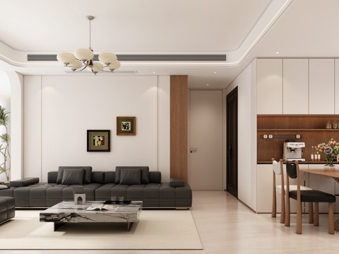  中古风客餐厅3d模型 