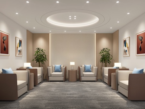  现代 接待室 会客厅 会议室 接待室沙发3d模型 