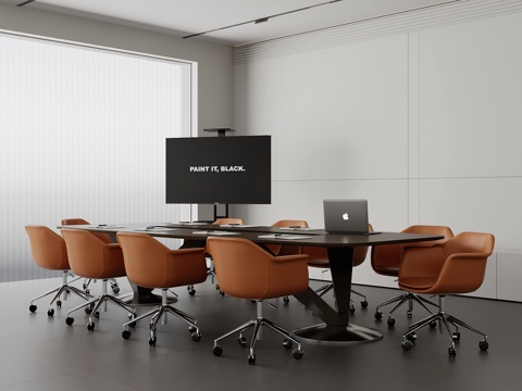 现代会议桌 洽谈桌su模型