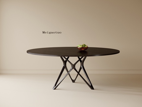 现代圆形餐桌su模型