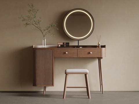 新中式梳妆台su模型