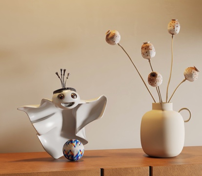 现代摆件 雕塑 花瓶su模型