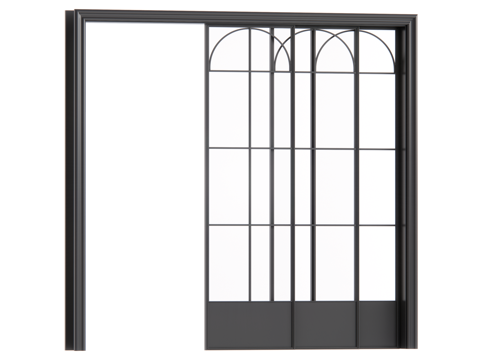 现代中古复阳台门 推拉门 玻璃门su模型