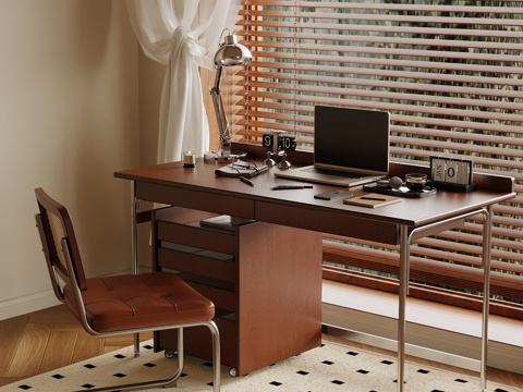 中古风书桌椅su模型