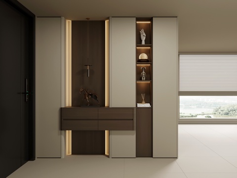 现代意式入户鞋柜 玄关鞋柜su模型