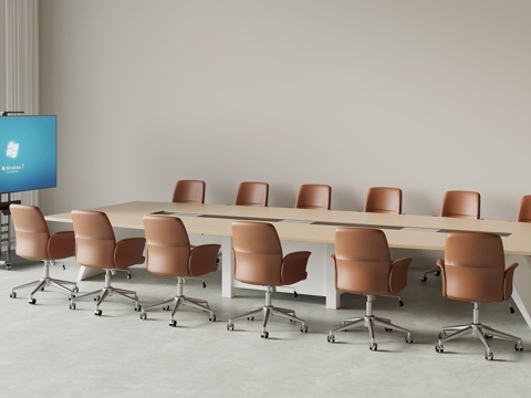 现代会议桌 洽谈桌su模型