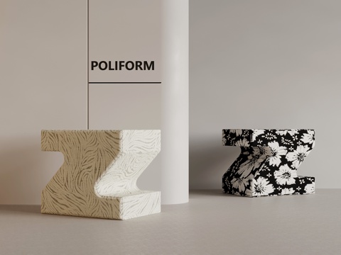 现代中古风沙发凳 换鞋凳su模型