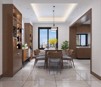  北欧客厅 餐厅 沙发茶几 电视柜3d模型3d模型 