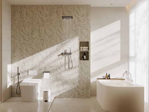  现代卫生间 浴缸 卫浴用品3d模型 