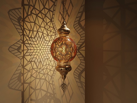 法式复古吊灯 玻璃吊灯 金属吊灯su模型