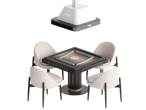现代棋牌桌 麻将桌su模型