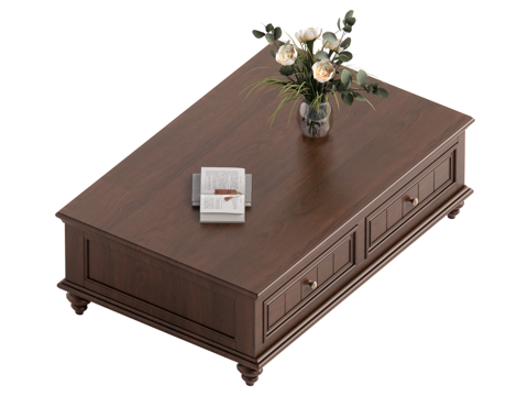 美式复古风茶几su模型