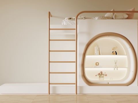 现代儿童床su模型