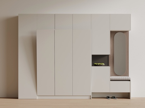 现代鞋柜 入户玄关柜su模型