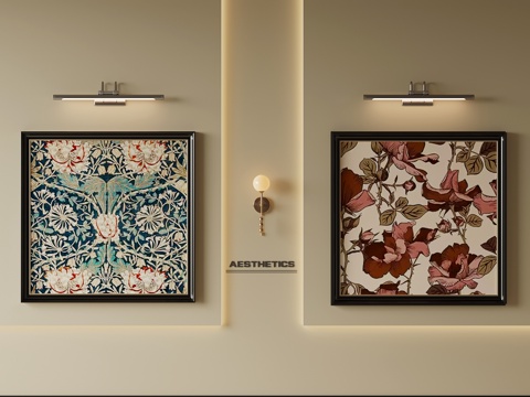 中古风挂画su模型