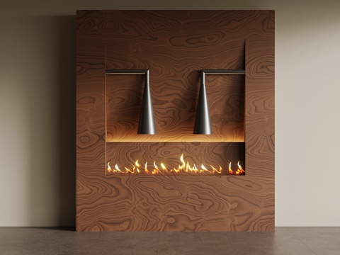 现代中古风壁炉 火炉su模型