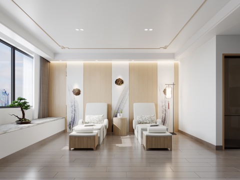  新中式头疗病房3d模型 