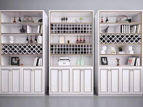  现代酒柜 北欧酒柜 欧式酒柜 简欧酒柜 简欧装饰柜书柜3d模型 