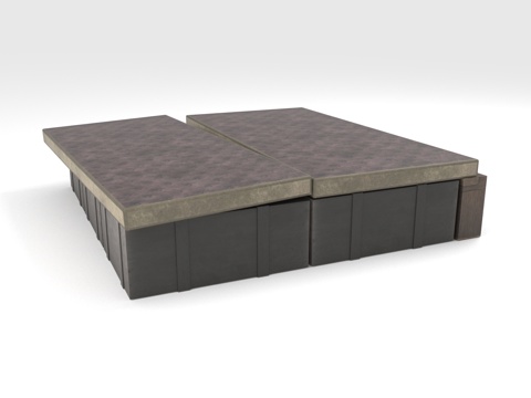  双人床 地台床 组合床 储物床 现代床3d模型 