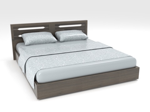  双人床 实木床 现代床 床架 卧室床3d模型 